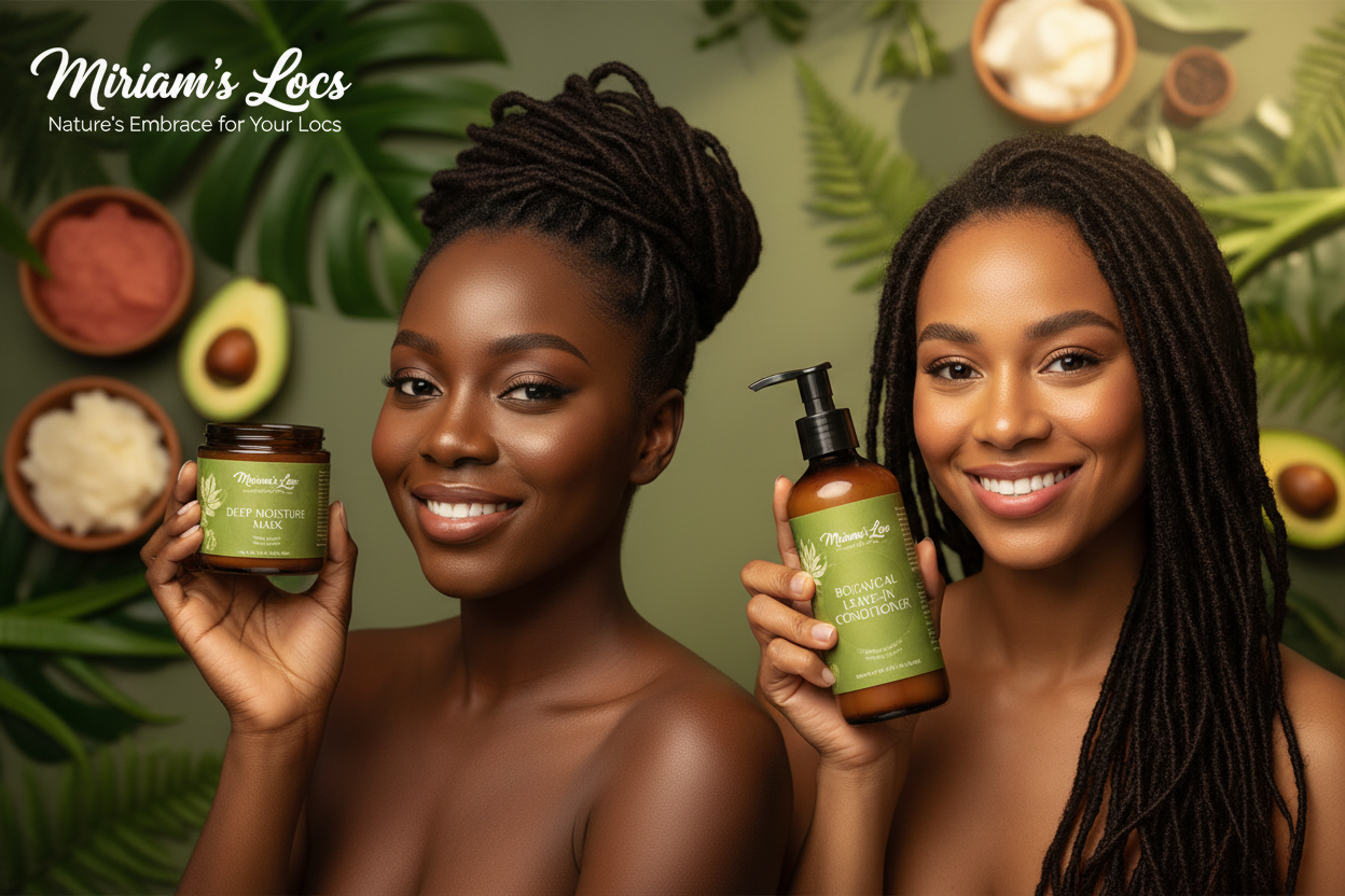 Miriam's Locs Hero Banner - Brown & Green